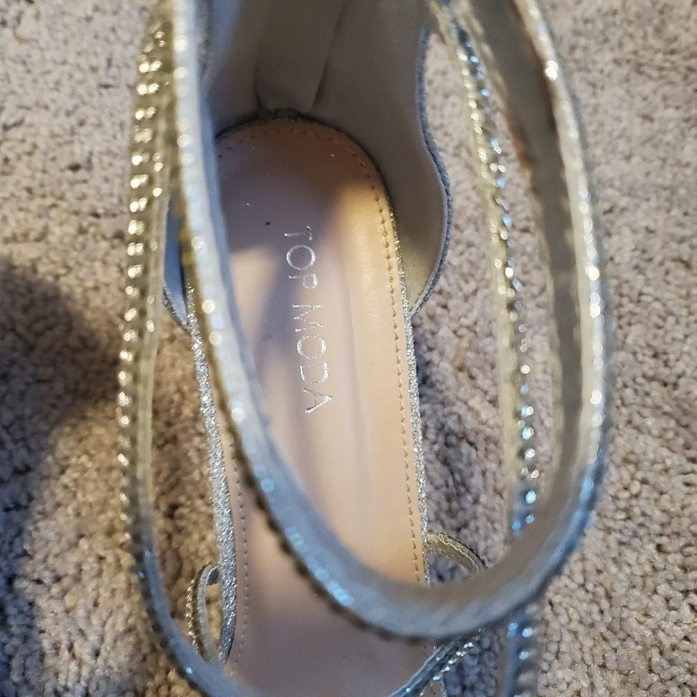 Top Moda Silver Strappy Heels